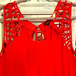 EUC Torrid orangey red high low dress